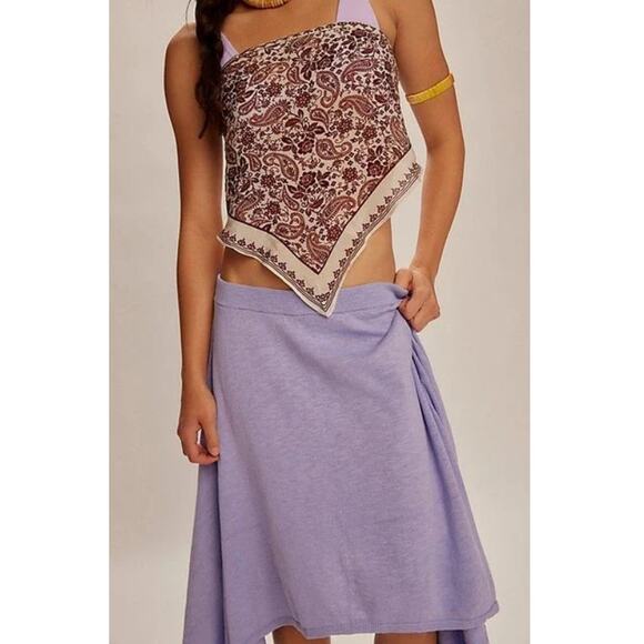 FREE PEOPLE Free-est Women's Heveanly Lavender Asymmetric Sweater Skirt Size XS - Picture 3 of 7